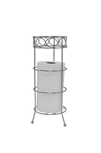 Vanderbilt Home TOILET PAPER HOLDER, RESERVE STAND: Elegant Home Bath Collection in Silver, Inspired Living (Tower Holds 4 Standard Rolls)