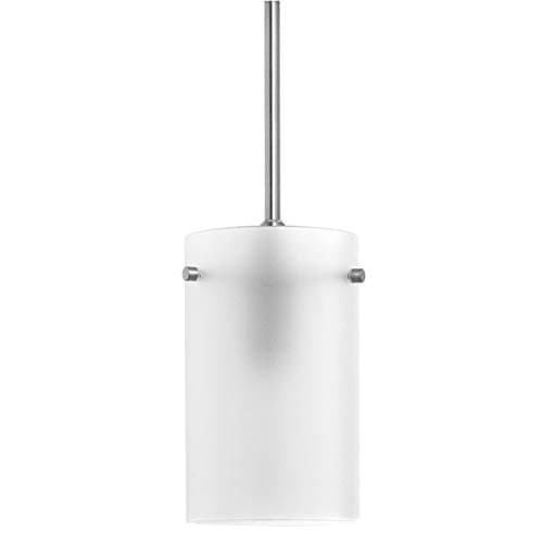 Linea di LiaraEffimero Modern Brushed Nickel Pendant Light Fixtures Over Kitchen Island Sink Lighting Ceiling Hanging Farmhouse Mini Metal Industrial Pendant Lighting Medium Frosted Glass Shade