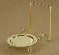 Etched Base Brass Finish Cup and Saucer Stand, Kitchen Accessory