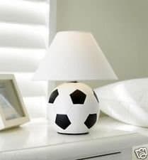 Kids Ceramic Football Study Bedroom Bed Side Table Desk Lamp & Shade