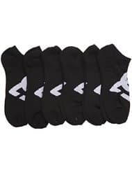 DC 6-Pack Men's Sport No Show Socks Size 10-13 (Black)