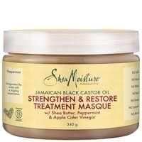 SheaMoisture Jamaican Black Castor Oil Strengthen & Restore Hair Treatment Mask -Sulfate- Free Deep Conditioner with Shea Butter & Peppermint – Repairs & Strengthen Damaged, Curly Hair 335 ml
