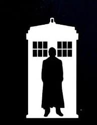 Dr Who Tardis Guy Decal Vinyl Sticker|Cars Trucks Walls Laptop|White|5.5 x 2.9 in|CCI373