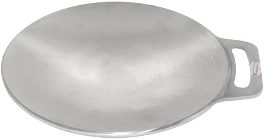 Subaa Indolium Dosa Kallu, Indolium Polished Dosa Tawa Making Best Dosai, Single Handle, Dishwasher Safe, Concave Base for Stove Top, Low Oil Usage, Size (1.2 Kg, 12 Inch) (Shiny Silver, Aluminium)