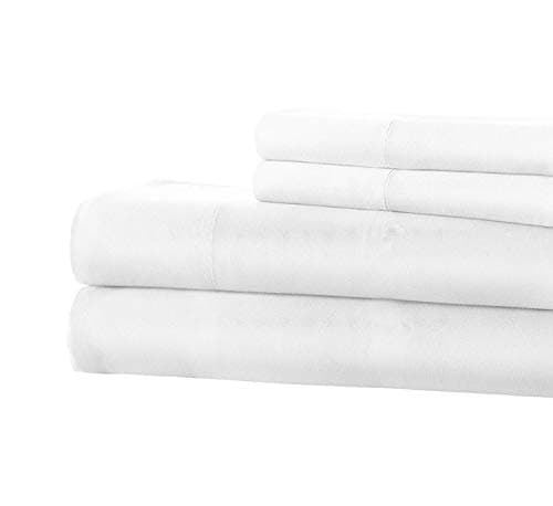 Sterling Creek Silky Soft 4-Piece 100% Bamboo Viscose Sheet Set (California King, White)
