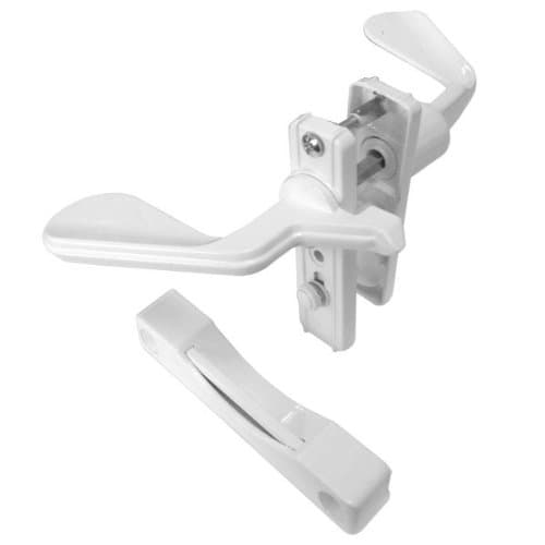 Screen and Storm Door Latch, Non-Keyed, Surface Mount, for Inswinging Doors, White