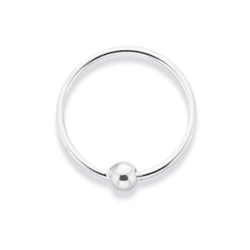 NEMICHAND JEWELS Pure 925 Sterling Silver Nose Ring/Nose Pin Simple Tiny Hoop for Women