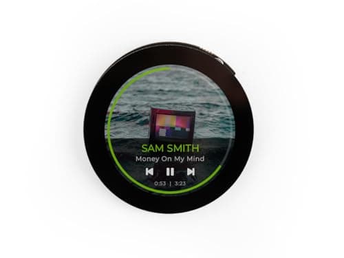 Seeed Studio Round Display for XIAO - 1.28-inch Round Touch Screen, 240×240 Resolution, 65k Colors, RTC, Charge IC, TF Card Slot, JST 1.25 Connector, All XIAO Compatible,HMI, Smart Home, Wearables