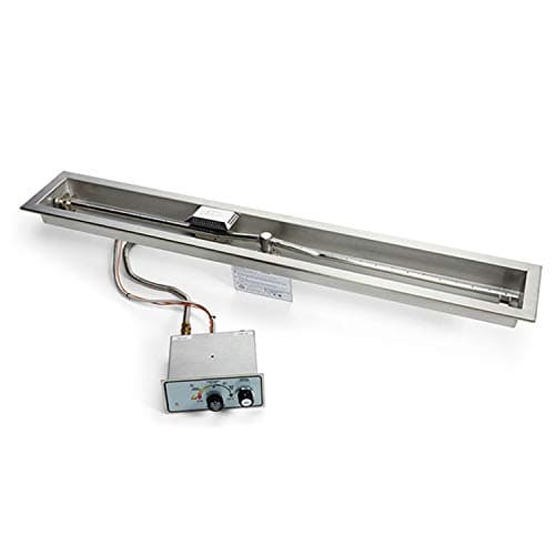 Hearth Products Controls (HPC Push Button Flame Sensing Fire Pit Burner Kit (FPPK72-TRGH-FLEX-LP), 72-Inch Linear Pan, Propane Gas, UL Listed