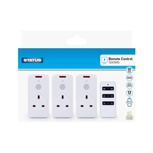 STATUS Remote Control Socket | White Remote Control Plug UK | Pack of 3 | SREMSOC3PK3