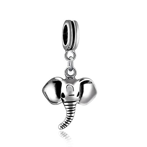 The Kiss Elephant Dangle 925 Sterling Silver Charm Bead for European Charm Bracelets