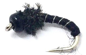 Feeder Creek Bead Head Zebra Midge Assortment, 12 Fly Fishing Wet Flies in a 4 Size Set 16,18,20,22, Great for Big Trout, Bass & More Freshwater Fish