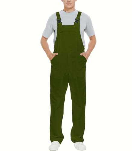 WORK IDEA Men's Bib Overalls Workwear Fashion Lightweight Jumpsuit with Pockets