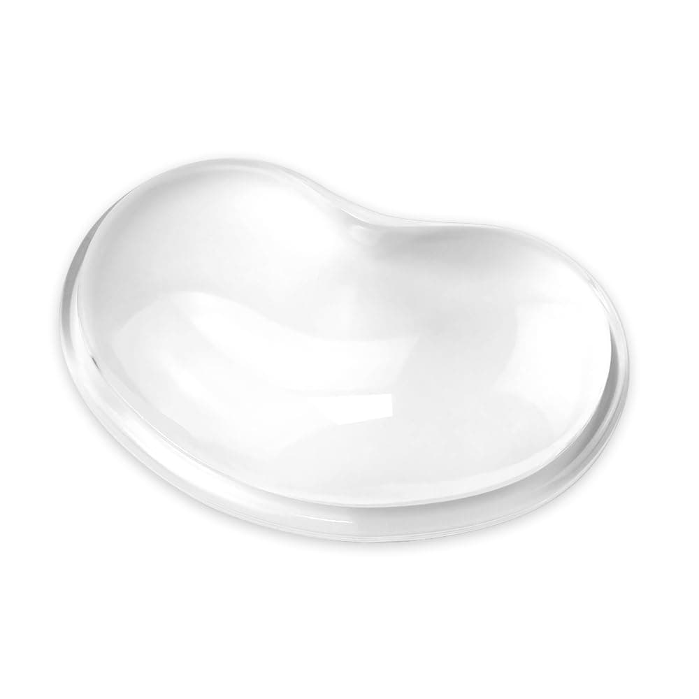 Arisase Soft Mouse Wrist Rest Pad Comfortable Cool Silicone Gel Ergonomic Cushion Small-Sized Hand Pain Relief Support Pad with Gel-Filled for Laptop Computer Office & Home (Transparent)