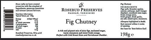 Rosebud Preserves | Fig Chutney | Dark and Rich | Fresh Raw Ingredients | Vegan and Vegetarian | Prepared by Hand | Tasty Treat | 198 g