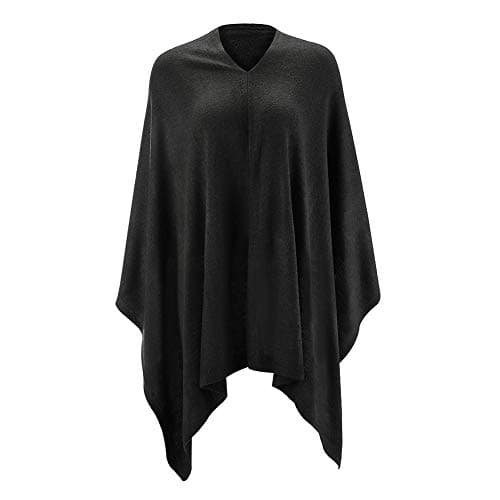 Women Ponchos Sweater Versatile Lightweight Solid Knitted Shawl Wrap Scarf Cape Accessories for Womens