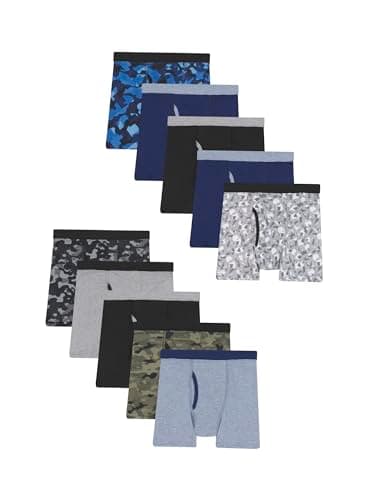 Hanes boys Hanes Boys Printed Boxer Briefs With Comfortsoft Waistband 10-pack Boxer Briefs (pack of 10)
