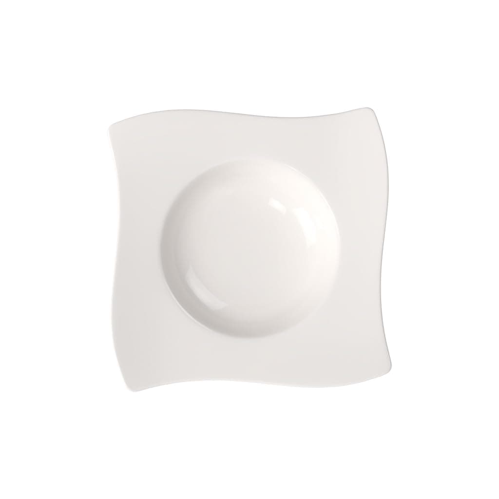 Villeroy & Boch NewWave Rim Soup Plate, 10.25 in, Premium Porcelain, Made in Germany, Rich, Creamy White