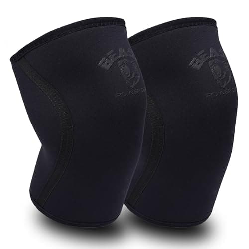 Beast Power Gear Neoprene Compression Knee Sleeves 7MM (Pair) Enhanced Knee Support in Squats Powerlifting Weightlifting and Wrestling – Unisex