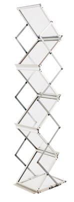 Sign Talk Zigzag Pocket Magazine Brochure Literature Catalog Holder Rack Stand Trade show Display(6 Pockets) (With Canvas Case)