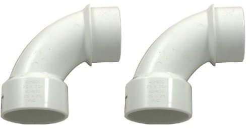 PVC Pipe Fitting, 90 Degree 2" Street Sweep Elbow 411-9120 - 2 Pack