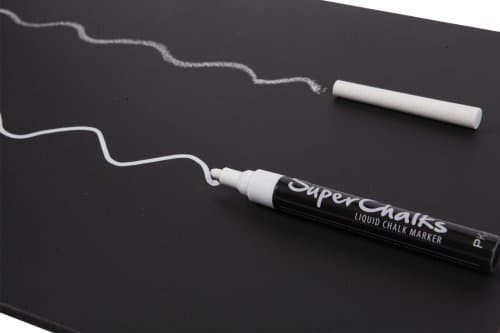 SuperChalks White Liquid Chalk Marker Pen - 4mm Regular Tip - Brilliant Bold White Colour