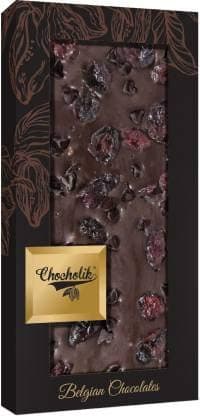 Chocholik Belgium 70% Dark Cranberry with Choco Chips Chocolate Bar 100gm (3.5Oz)