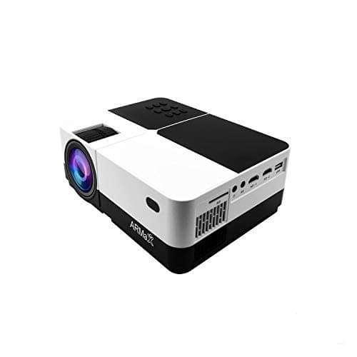 2018 ARMax Huge Screen Movie Projector 4.3'',Multimedia Home Theater Projector Support 1080P with Free HDMI Cable, 360° Speaker, Black and White (Color)
