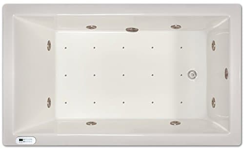 LPI228-C-RD Drop-In Air & Whirlpool Bathtub with Waterfall & Led Lighting - Right Drain, White