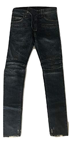 Washed Cotton Denim Blue Biker $990 Authentic Jeans Size 27 New