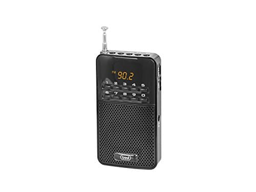 Trevi DR730M Rechargeable Portable FM Radio with In-Built Speaker and Headphone Socket - Black