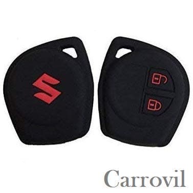 KKRONAS Silicone Car Key Cover for Maruti Suzuki (Black & Red)