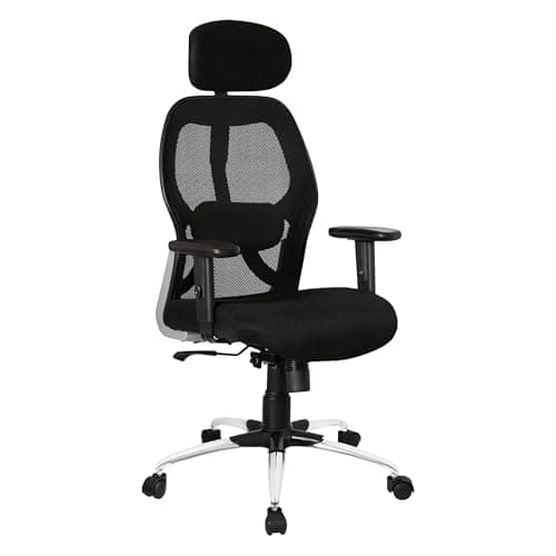 SAVYA HOME Apollo High Back Ergonomic Office Chair with 3D Adjustable Arms and Anyposition Tilt Lock Mechanism (2D Lumbar Support & Contoured Meshback, Black, 1 Piece)