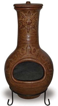 42-inch Sun Sketched Clay Chiminea