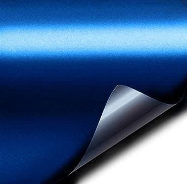Blue Satin Chrome Vinyl Wrap Stretch Conform DIY Easy to Use Air-Release Adhesive (3 Feet X 5 Feet)