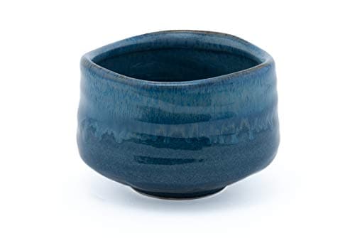 Fuji Merchandise Japanese Traditional Matcha Bowl Ochawan Reactive Glaze Quality Porcelain 21 Fl. Oz (Blue)