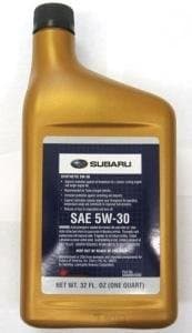 Subaru SAE 5w-30 Subaru Synthetic Motor Oil - Quart Bottle, SOA868V9280
