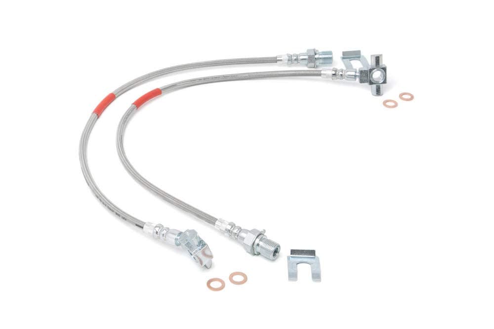 Rough Country Front Stainless Brake Lines (fits) 71-78 Chevy GMC Trucks | Suburban | Blazer | Jimmy | 4-6" Lift | 89340S