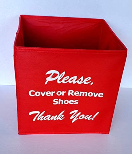 Alexi Ricci Red Bootie Box, Collapsible Shoe Cover Box for Disposable Shoe Covers, Shoe Cover Holder Box, Cloth Shoe Covers Box, Paper Booties Cover Box