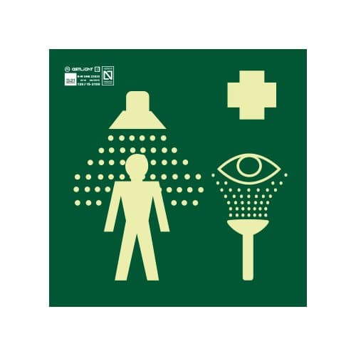 astlight sal5018. GFI Emergency Shower and Eyewash Sign – Photoluminescent Multicolor