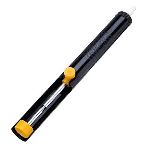 CEXECELLS Solder Sucker Desoldering Vacuum Pump Tool Removal Vacuum Soldering Iron for Pc Board Repair-Black and Yellow Shell