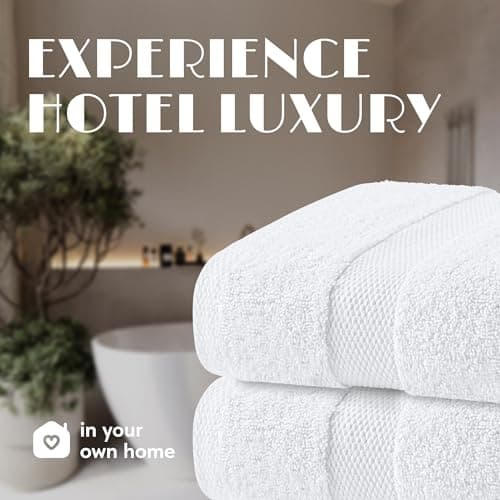 White Classic Wealuxe Cotton Bath Towels - Soft and Absorbent Hotel Towel - 68x132 CM - 4 Pack - White