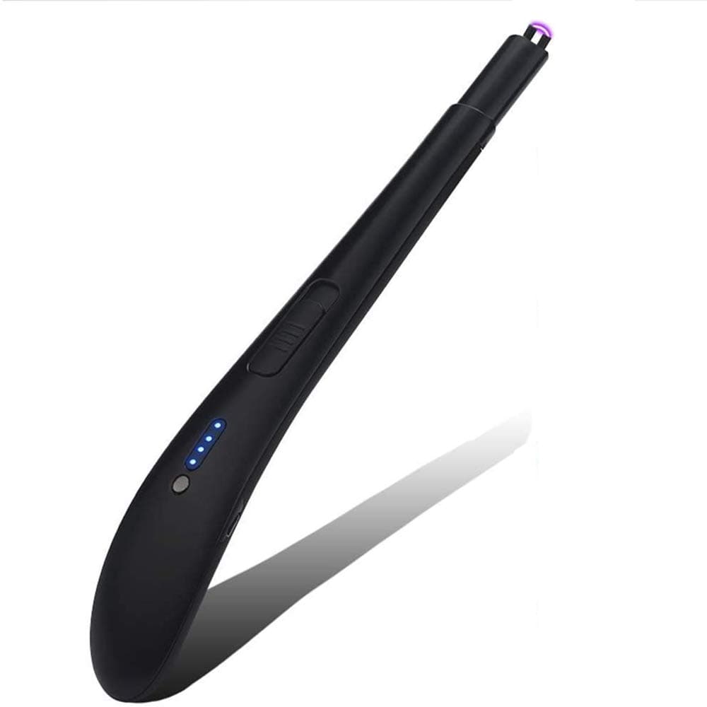 Briskyto Electric Candle Lighter Arc USB Rechargeable Lighter Windproof Barbecue Flameless Cigarette Lighters Long With Power Indicator for Home, Kitchen, BBQ, Camping and Firework