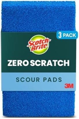 Scotch-Brite Non-Scratch Scour Pads | Zero Scratch | For Nonstick Cookware | Dishwasher Safe | Made with Recycled Plastic | 3 Pads, Pack of 10