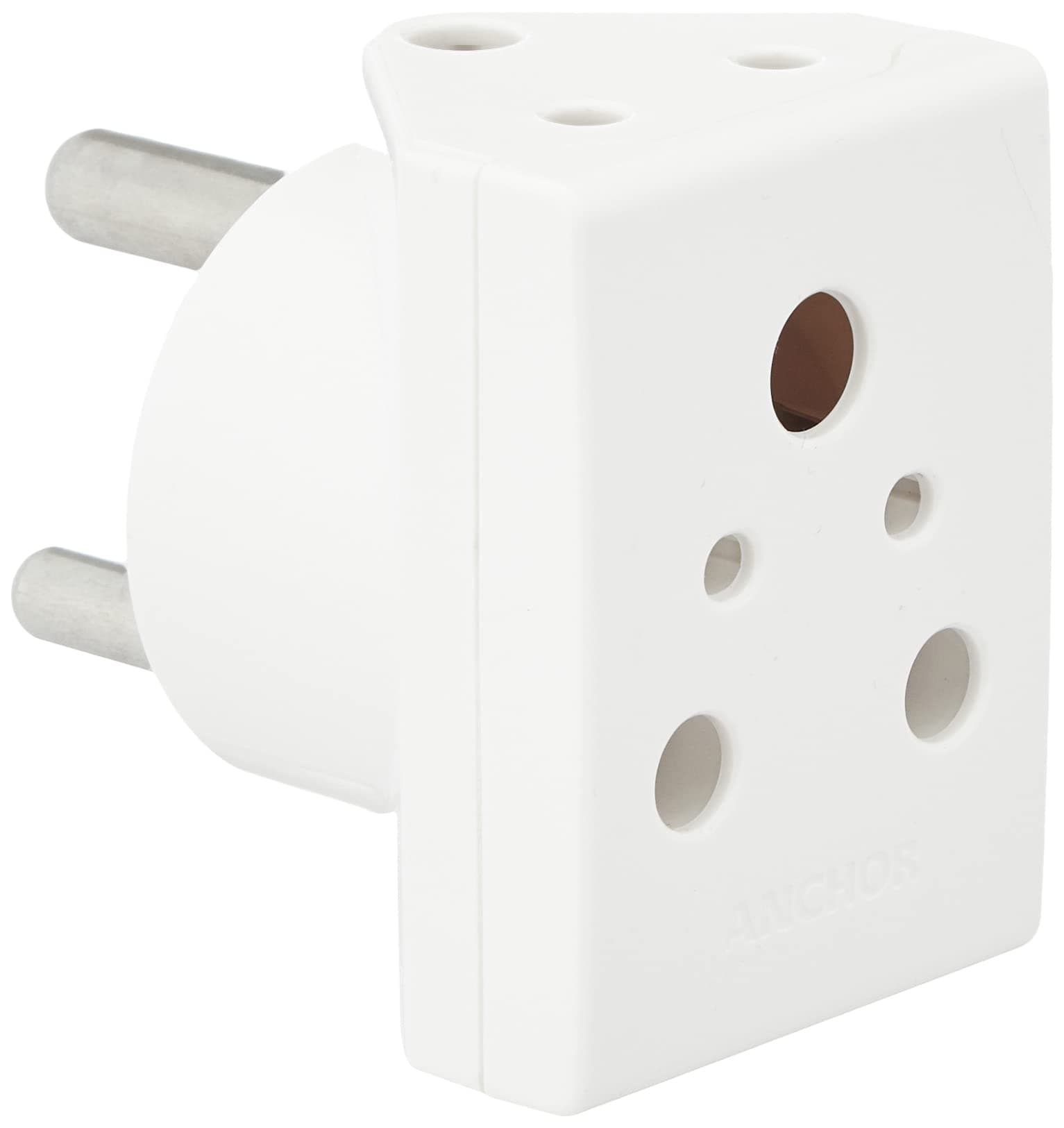 Anchor by Panasonic Pilot 16A 3 Pin Multiplug Adapter with Universal Socket | 3 Pin Multi Plug Socket (White, 3166-Pk2)