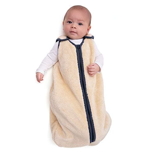 Baby Deedee Sleep Nest Teddy Baby Sleeping Bag, Oatmeal Navy, Medium (6-18 Month)