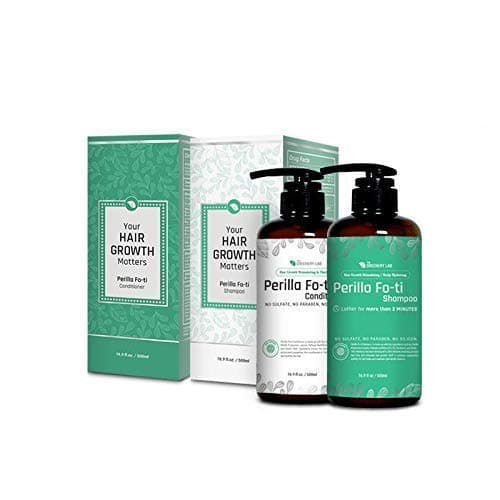 Perilla Fo-ti Natural Effective Hair Growth And Thickening Shampoo And Conditioner Set (16.9 OZ. Each)