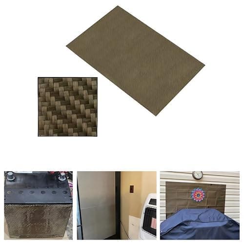 Reinforced Exhaust Heat Shield Mat 12 Inch x 24 Inch with Adhesive Backed Resistant for wall behind grill 2000 Degrees High Temp Protection Material Thermal Barrier Blanket