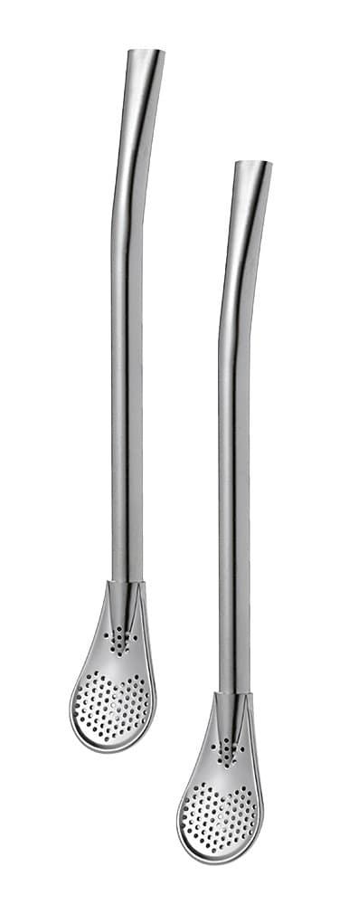 Yerba Mate Bombilla Stainless Steel Filtered Drinking Straw - 6 inches -- Set of 2