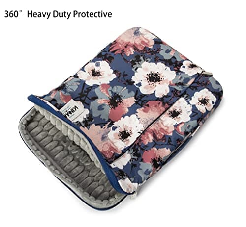 Kinmac 360 Degree Protective Waterproof Laptop Case Bag Sleeve with Handle (15 inch-15.6 inch, Camellia)